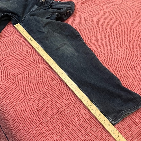 Buffalo mens W32L30 dark blue slim Straight Leg stretch Jeans distressed - Picture 8 of 16